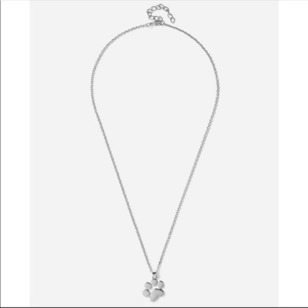 Silver necklace dog paw charm - Picture 3 of 3